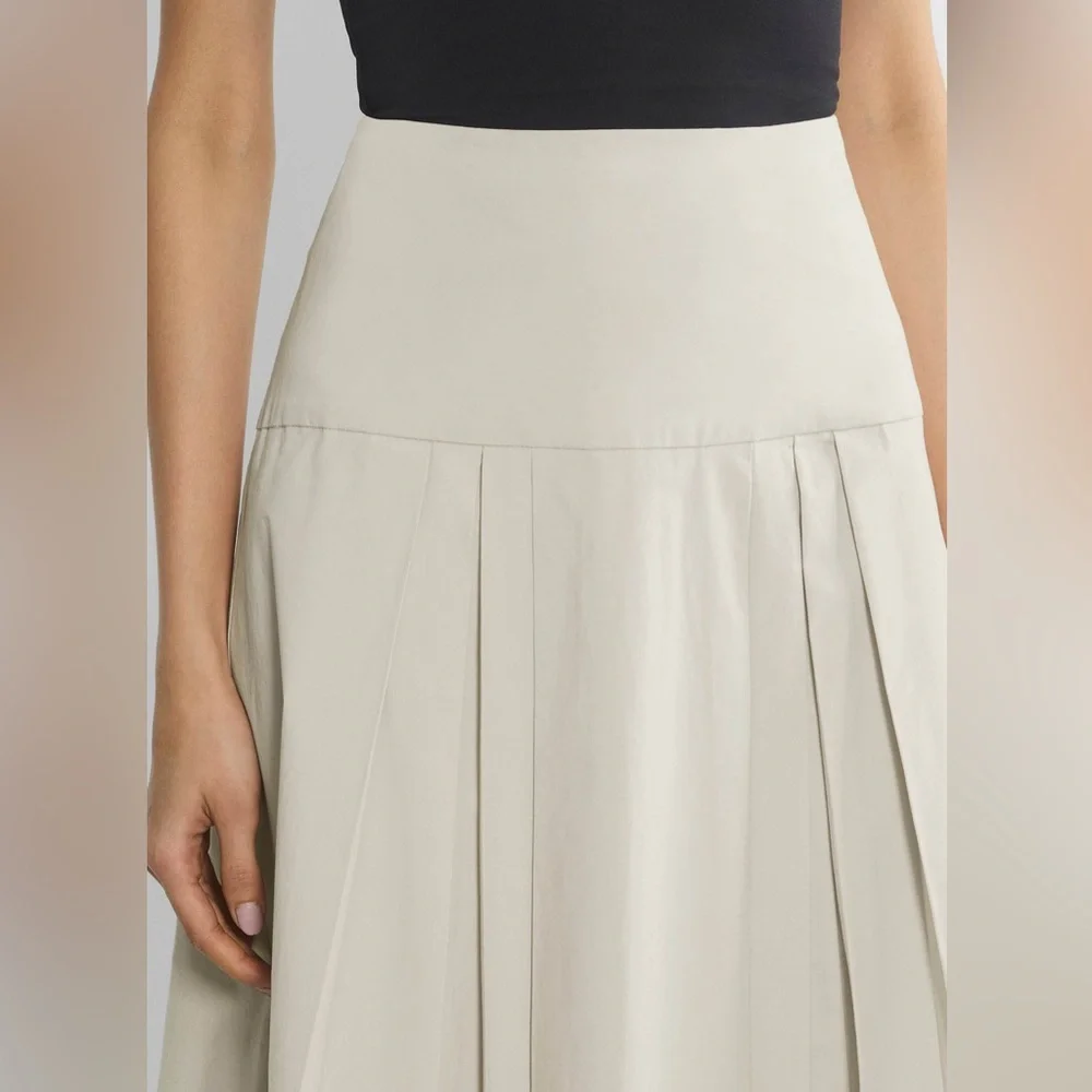 Babaton Artizia Chandelier Poplin High Rise Cotton Poplin Maxi Skirt Matte Pearl - Picture 5 of 15